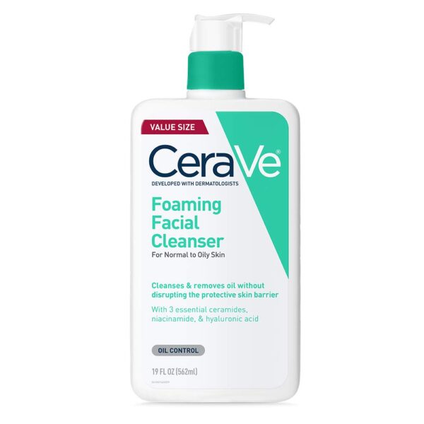 CeraVe Foaming Facial Cleanser Daily Face Wash, 19 Fluid Ounce