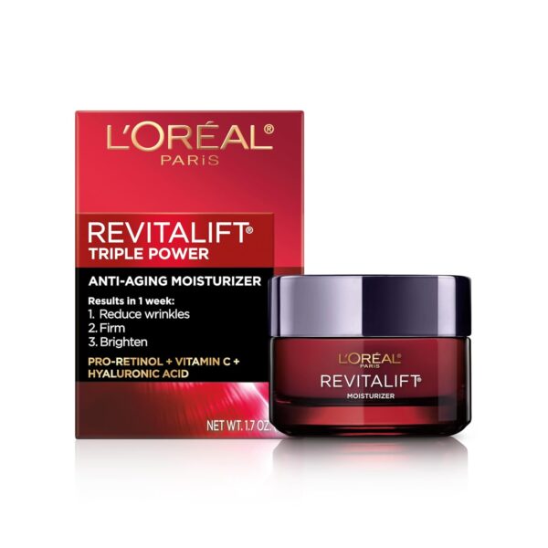 L'Oréal Paris Revitalift Triple Power Anti-Aging Face Moisturizer with Pro Retinol, 1.7 Oz