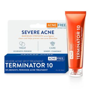 AcneFree Terminator 10 Acne Spot Treatment, Maximum Strength Acne Cream Treatment